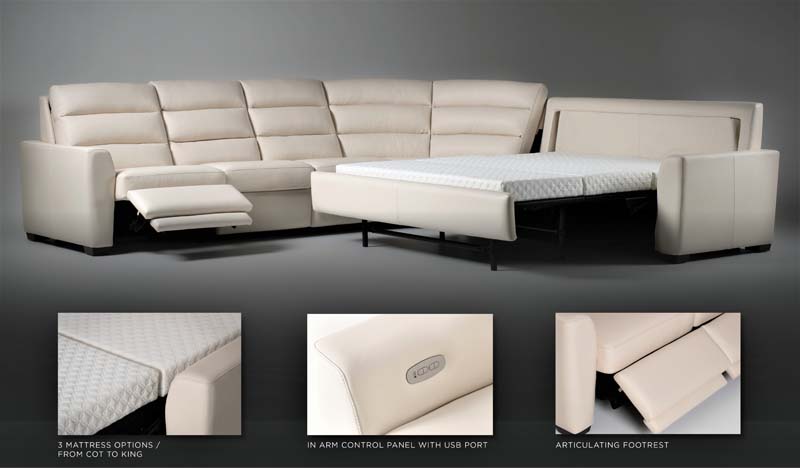 Motion Power Reclining Woodworks, American Leather Napa Motion Sofa